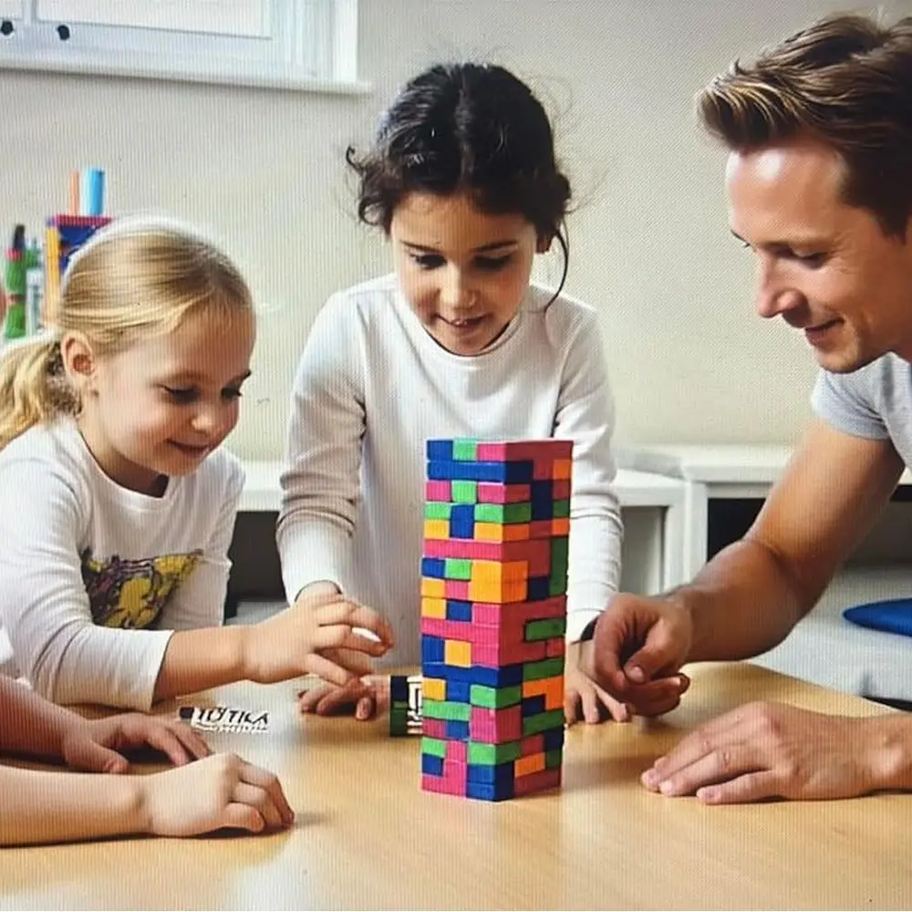 YEHUA Therapy Game: 5-Card Set with 48 Stackable Blocks for Self-Esteem, Junior, Teen/Adult, Life Skills & Icebreakers