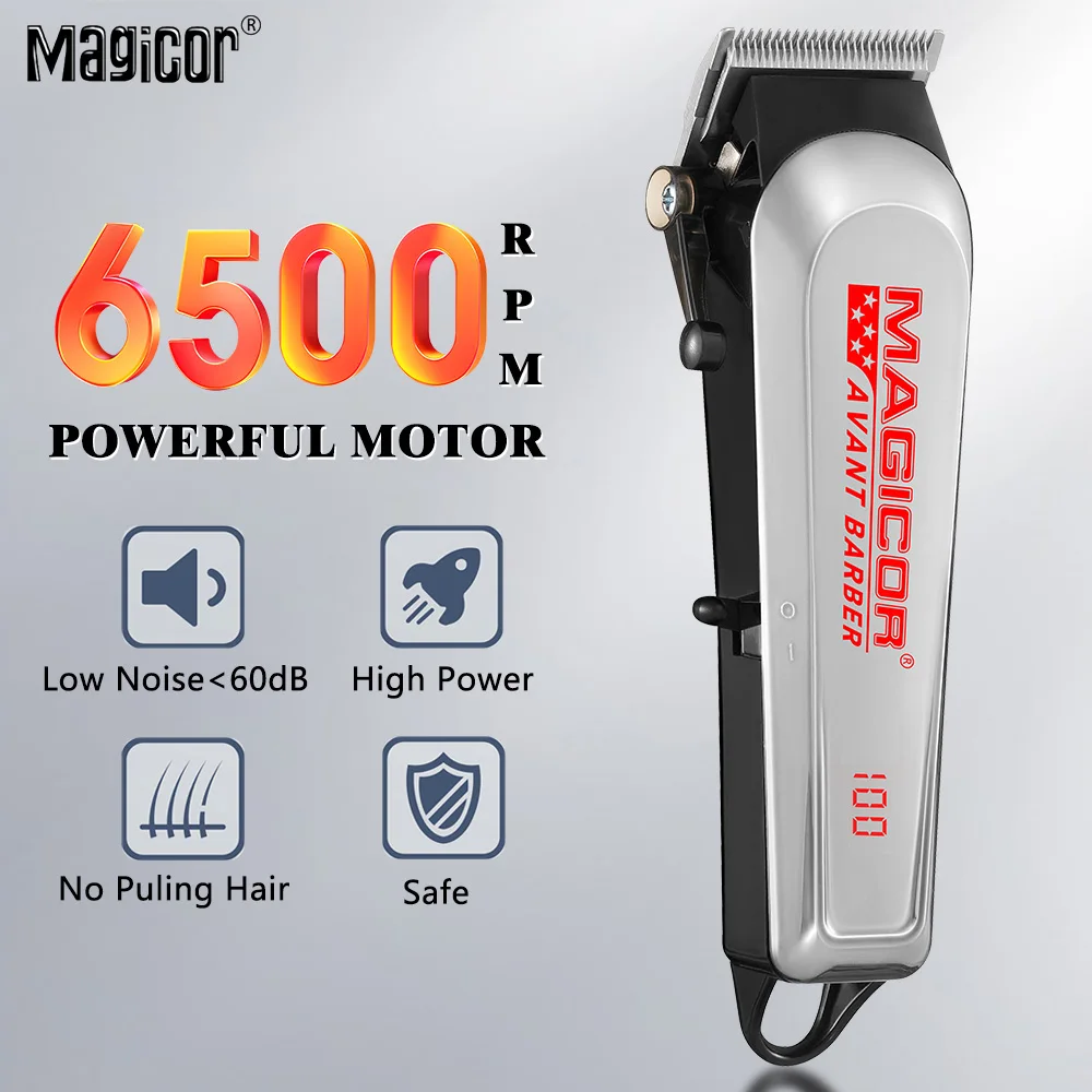 Hair Trimmer Electric Hair Clipper Hair Cutting Machine LED Display Fashion Silver Provides Salon-quality Home Beauty Services