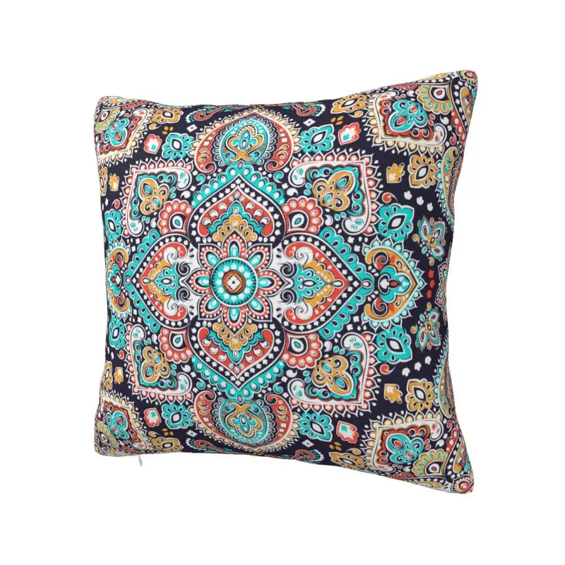 Custom Arabic Ethnic Floral Mandalas Cushion Cover 45x45 Cm Soft Polyester Throw Pillow Case For Sofa Home Decoration Pillowcase