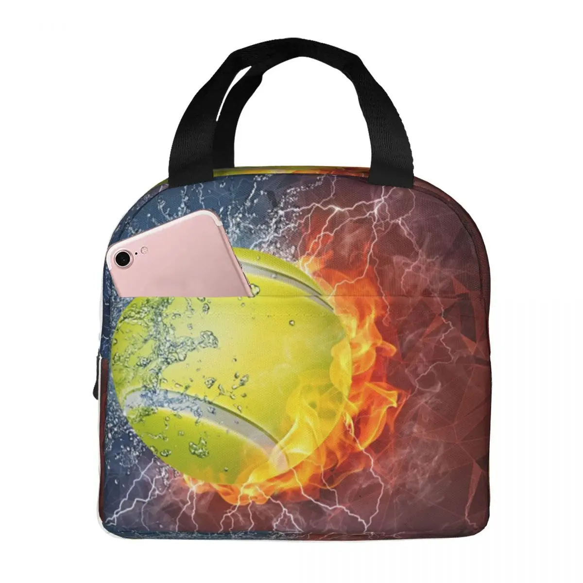 

Tennis Ball Insulated Lunch Bag for Kids School Cooler Thermal Food Box Tote Portable Lunch Boxes Container