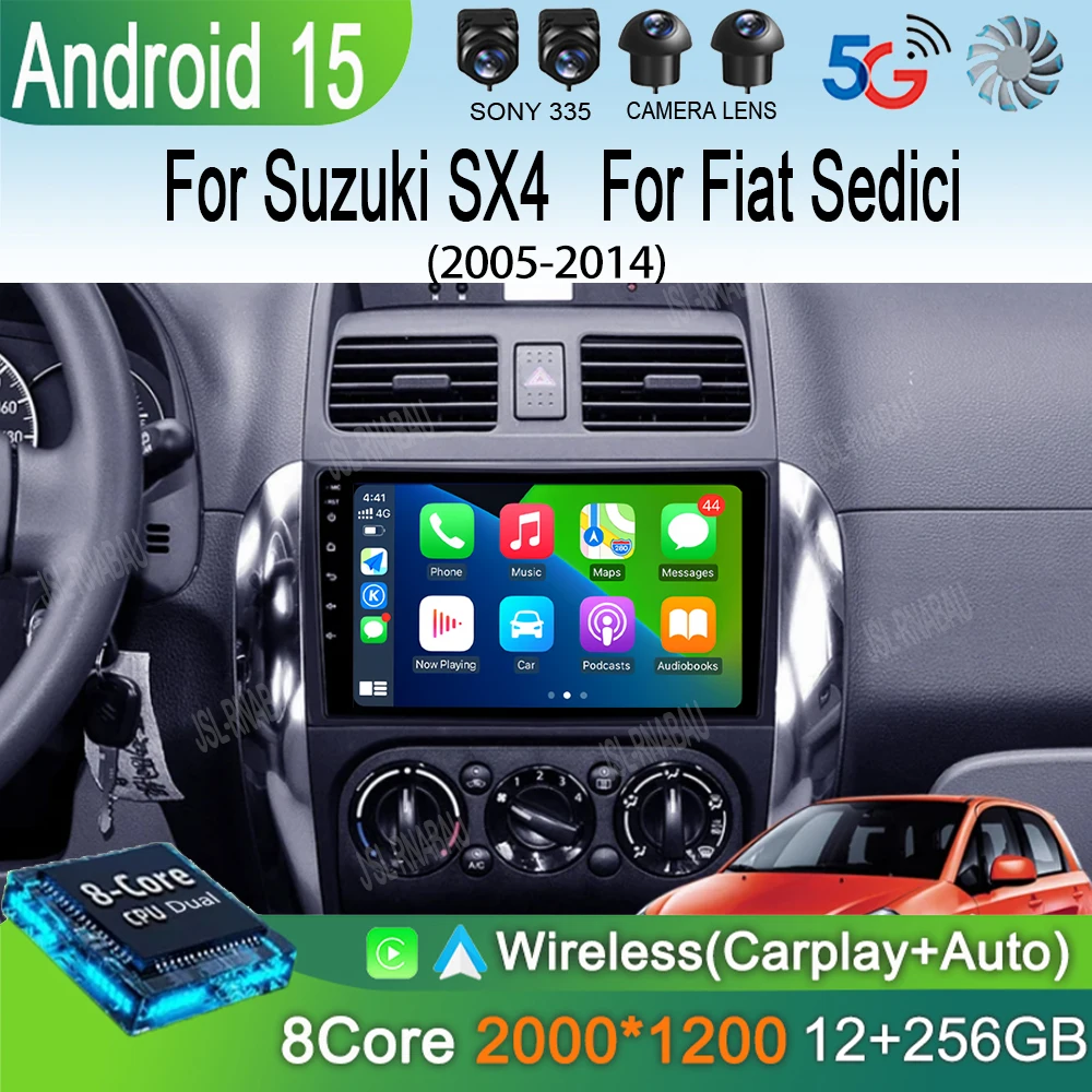 

Android 15 Carplay For Suzuki SX4 2006-2013 Fiat Sedici 2005-2014 Navigation Multimedia Video Car Radio Player Audio 2din Stereo