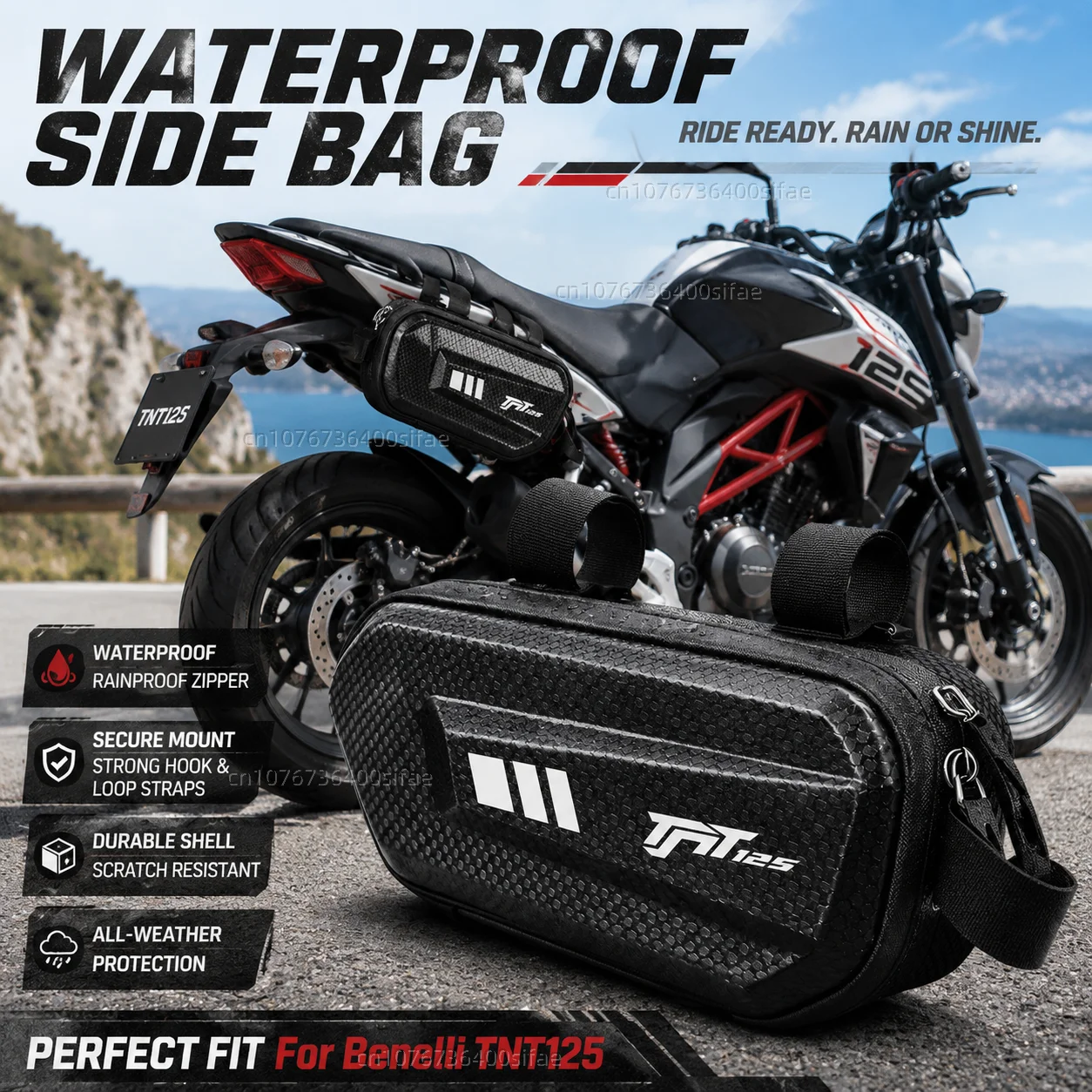 Motorcycle Side Bag Personalized Logo Waterproof Hard Shell Saddlebag For For Benelli TNT125 tnt125 tnt 125 Side Bag Waterproof