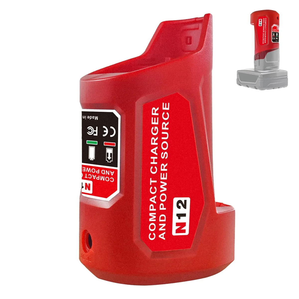 Adaptér napájení pro Milwaukee 12V M12, adaptér pro nabíječku baterií a kol s portem 12V DC, port USB 2.0 - náhled 4