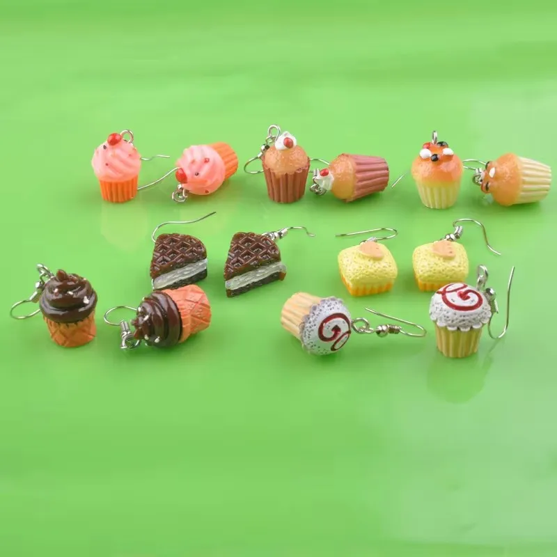 كعكة كريم حلوى موس من الراتنج ، أقراط أكواب ورقية ، حب إمبرطور ، حلوى شوكولاتة ، إكسسوارات مجوهرات ، توصيل ، موضة #2