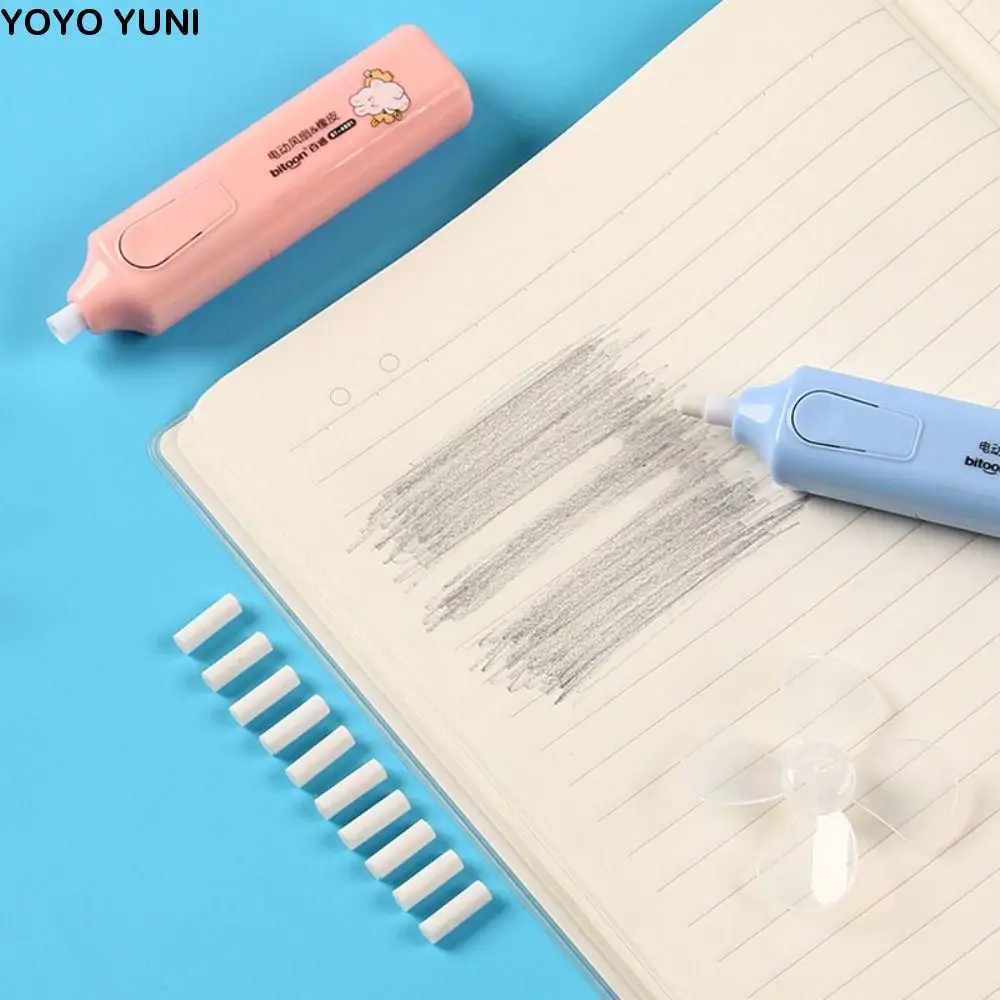 

With Fan Blades Electric Eraser with Refills Less Rubber Debris Traceless Automatic Eraser Set Core Replacement Labor-saving