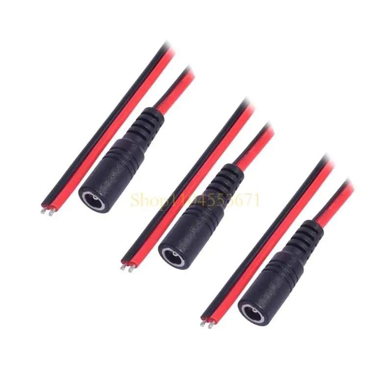 Best Seller Open-End DC5.5mm Power Pigtail Cable, 3 Piece with 18AWG Tinned Conductors for Soldering and Power Cable Replacement
