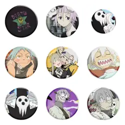 Anime Soul Eater Button Pin Cartoon Marie Mjolnir Maka Death Spirit Albarn Blackstar Kawaii Brooch Badge Bag Decor Fans Gift