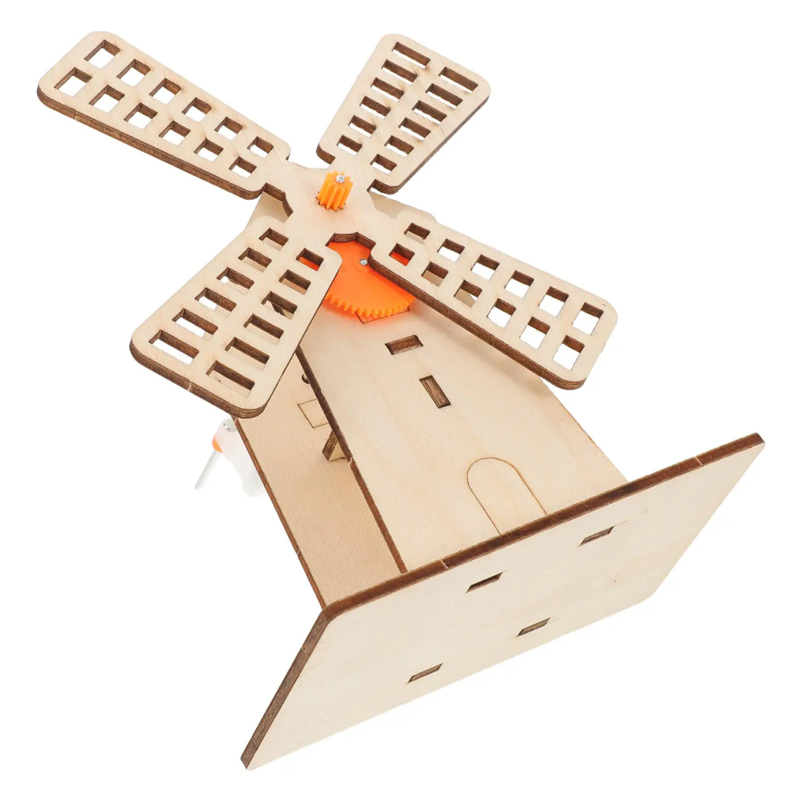

1Set Stem Science Kit Kids DIY Rotating Windmill Wooden Assembly Gear Transmission Science Experiment Wind Turbine Project