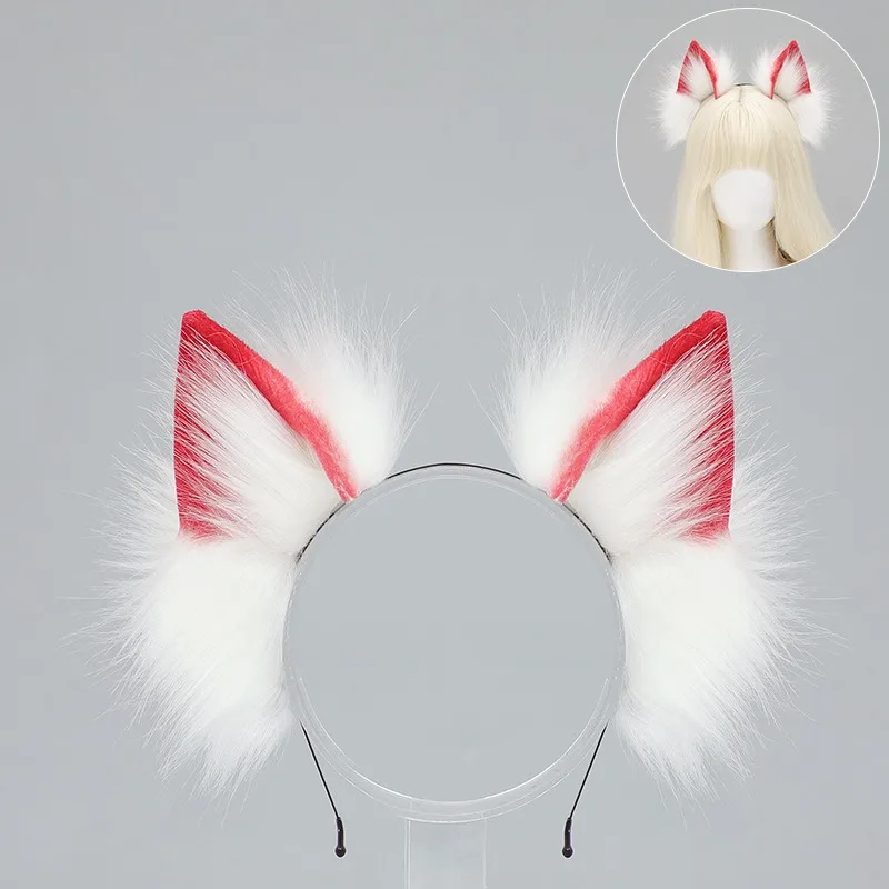로리타 동물 고양이 여우 귀 머리 후프 코스프레 가짜 모피 헤어 밴드 소녀 할로윈 애니메이션 머리띠 머리 장식 헤어 액세서리