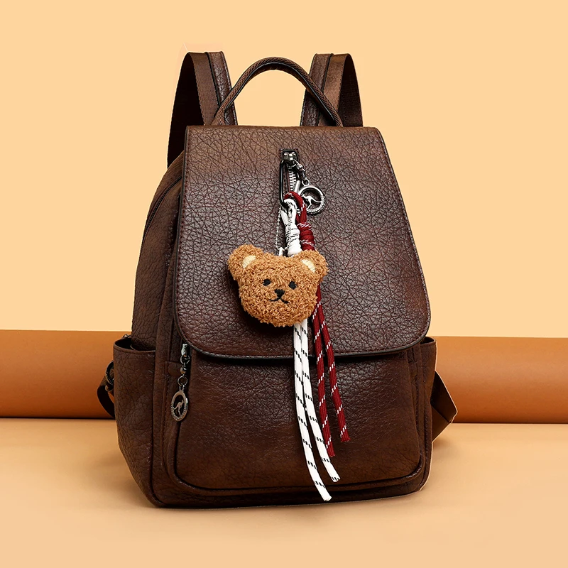 Designer Backpacks Women Leather Backpacks Female School Bag for Teenager Girls Travel Back Bag Retro Bagpack Sac A Dos Purses
