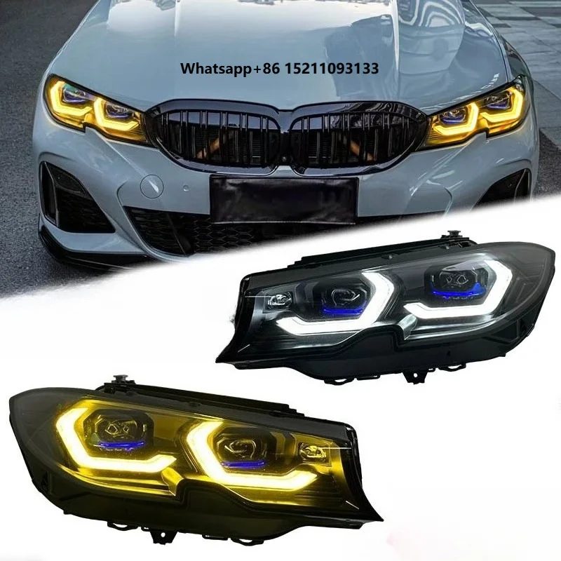 SJC Auto DUAL COLOR DRLStyle Headlights3 Series G20 2019-2022 Car Lighting Systems HeadWhite&Yellow Drl