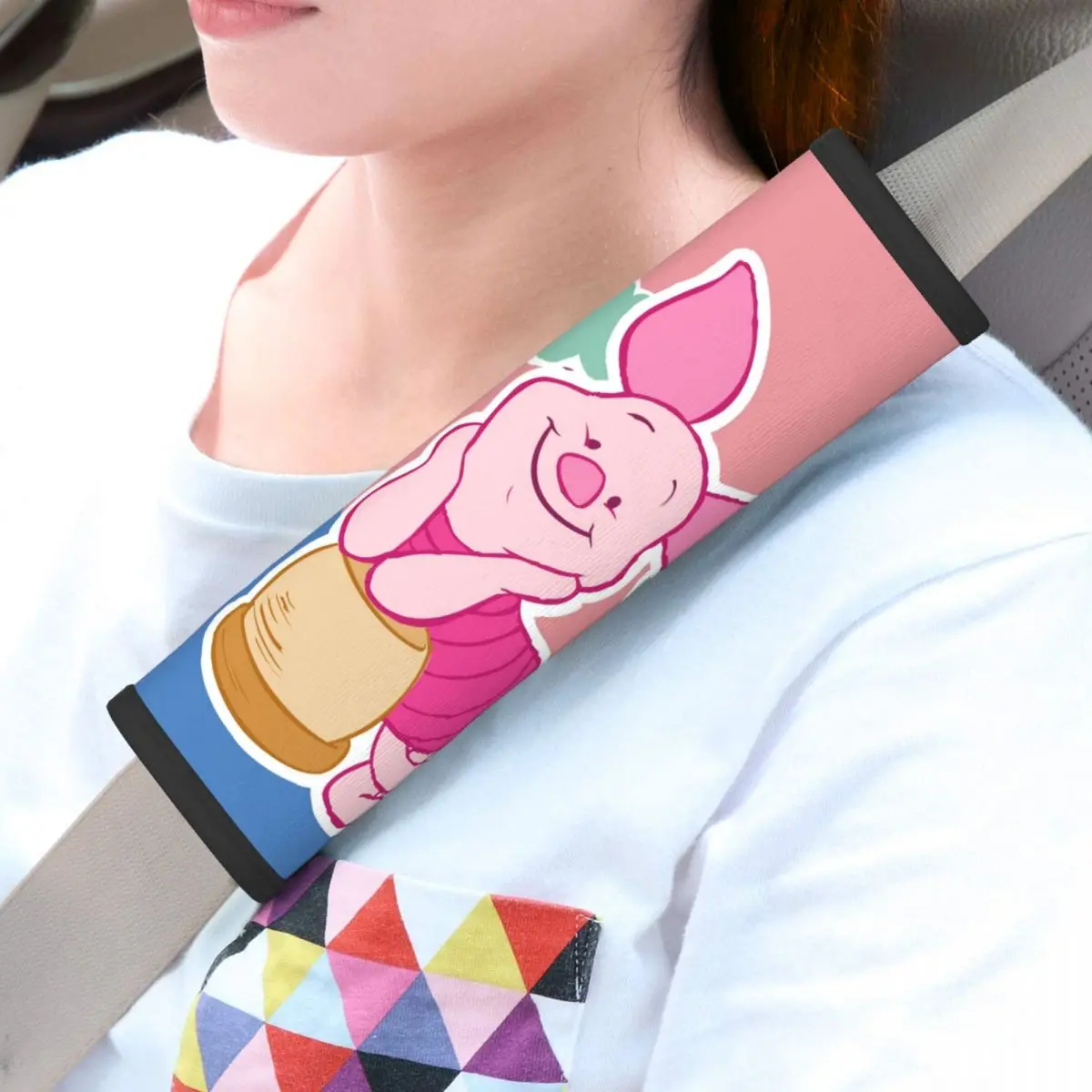 

Custom Piglets And Friends Car Seat Belt Cover 2 Pack Seatbelt Strap Shoulder Pad