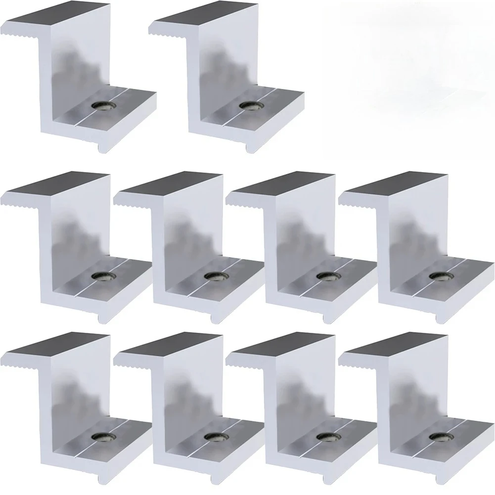 10Pcs Solar Photovoltaic Brackets Aluminum-Alloy Clamp For Solar Module Solar Panel Racking Mounts Accessories 30/35mm Z Bracket