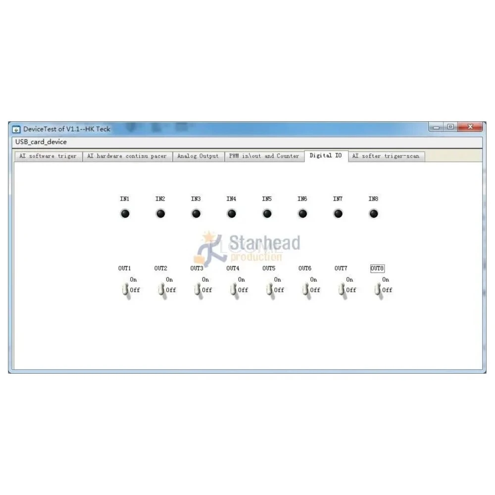 وحدة الحصول على البيانات USB DAQ 16AD 2AO 8DI 8DO PWM Counter 16 مدخل تناظري أحادي الطرف 12 بت 100Ksps، مثال LabVIEW Matlab #6