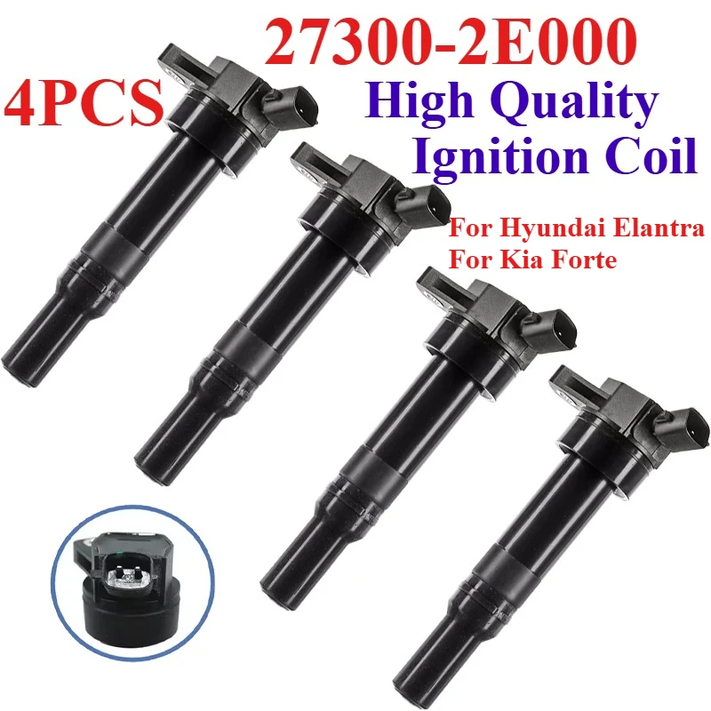 

4PCS 27300-2E000 UF-651 Car Ignition Coil For Hyundai Tucson Elantra Coupe GT Kia Forte Soul Forte5 1.8L 2.0L L4 273002E000
