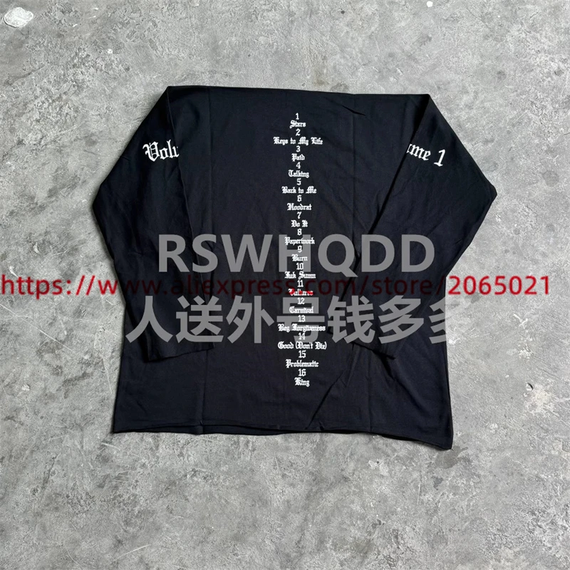Long Sleeved Kanye West Vultures T-Shirt Men Women 1:1 Best