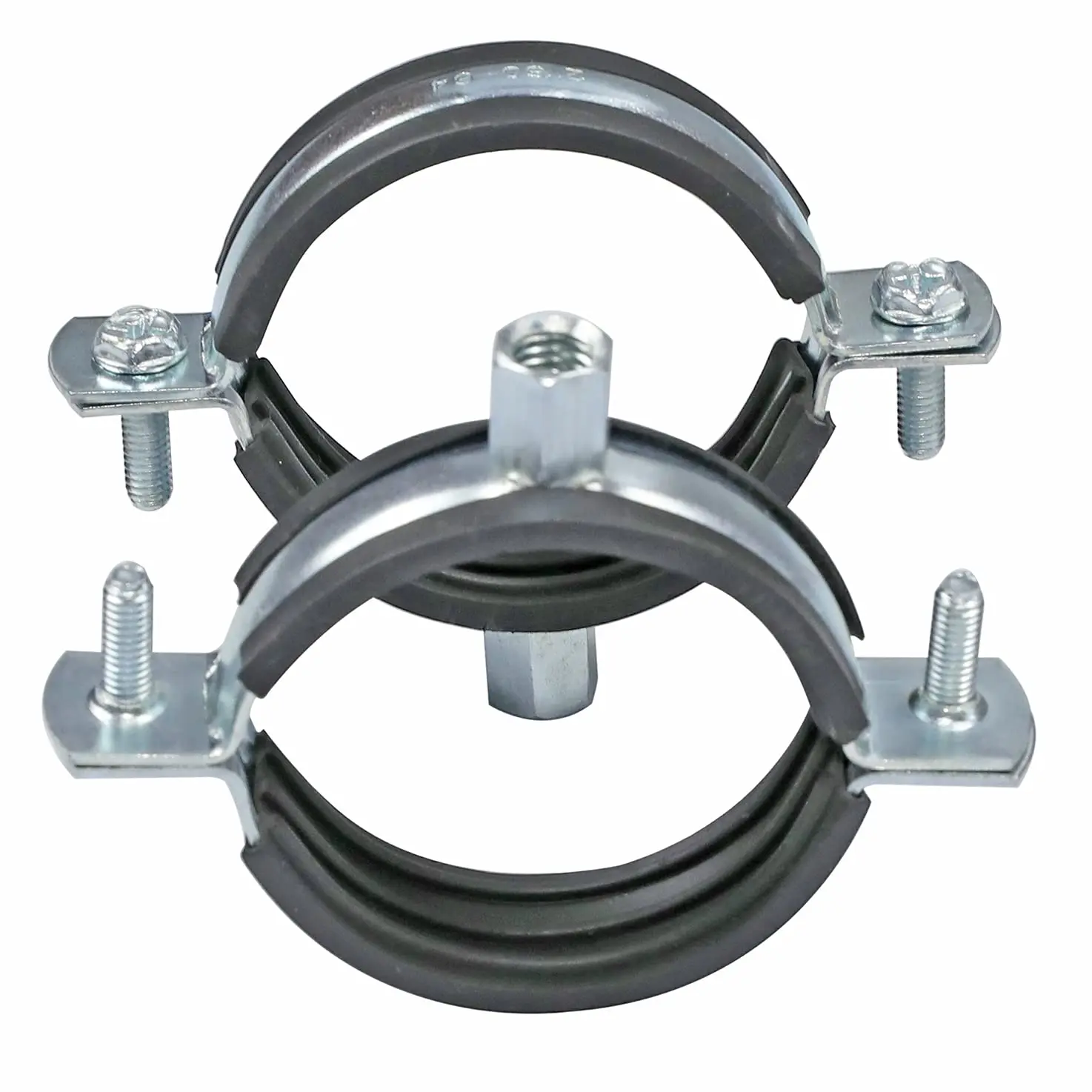 2PCS 20-160mm Pipe Bracket Clamp with Rubber Pipe Support Hanger Clamp Split Ring Fixed Plumbing Water Wall Ceiling Mount Clip