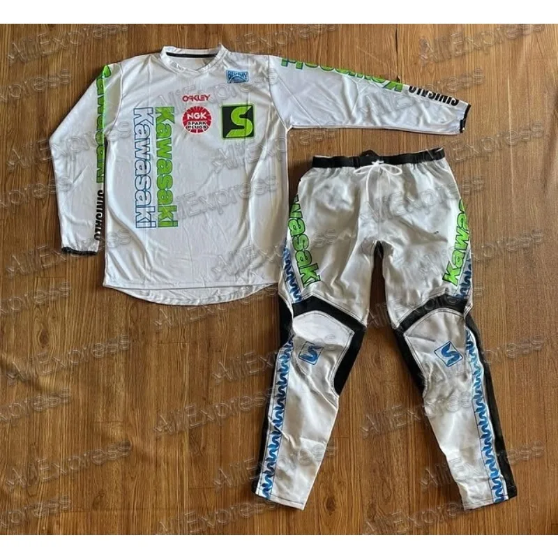 

2025 Autumn Kawasaki Motocross #5 BAKER Jersey and Pants for Man Set Motocross Endurance Gear Combination Off-road Racing Suit