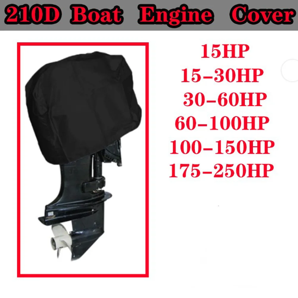 210D 15-30HP Yacht Half Outboard Motor Engine Boat Cover Anti UV Dustproof Cover Marine Engine Protection Cover