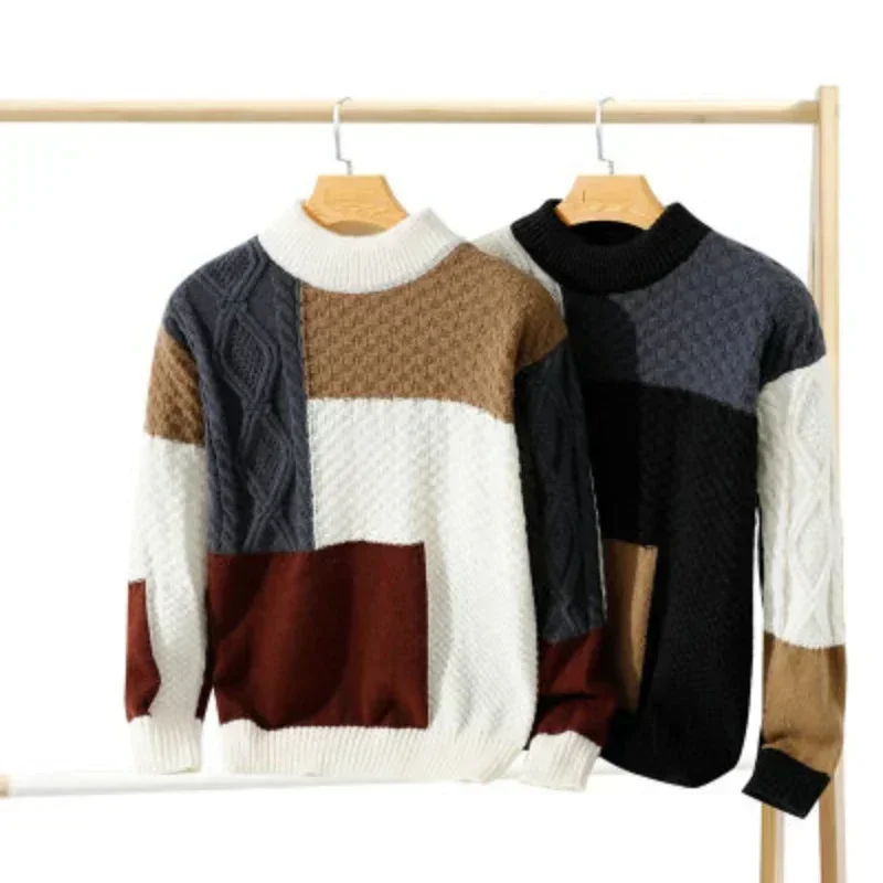 

New Winter Fashion Handsome Round Neck Pullover Sweater for Teenagers Outdoor Loose and Comfortable Korean Style Trendy Top