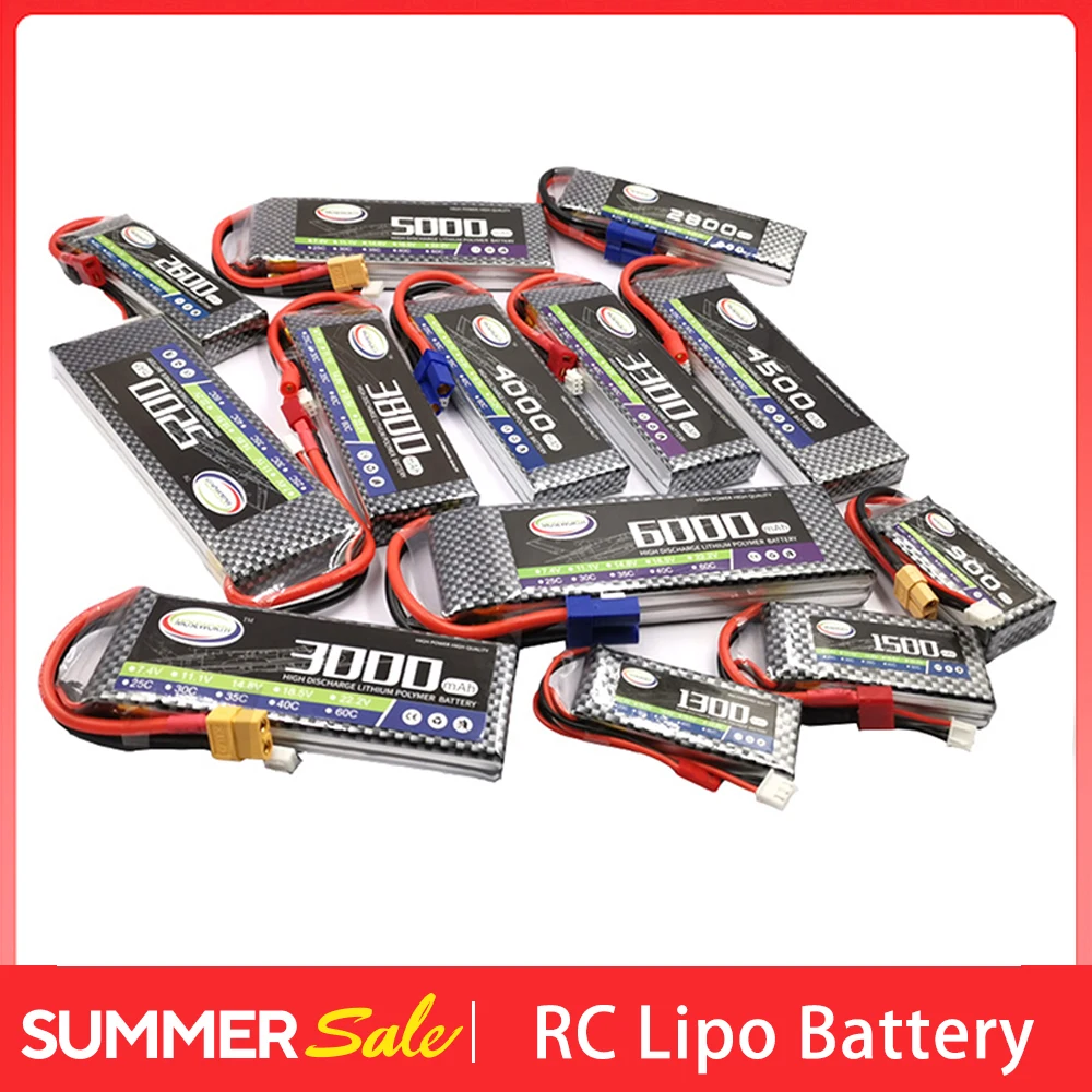 2S 3S 4S 5S 6S Akumulator RC Lipo 7.4V 11.1V 14.8V 18.5V 22.2V 1500 3300 4200 5000 6000mah 35C Akumulatory RC Lipo do łodzi RC