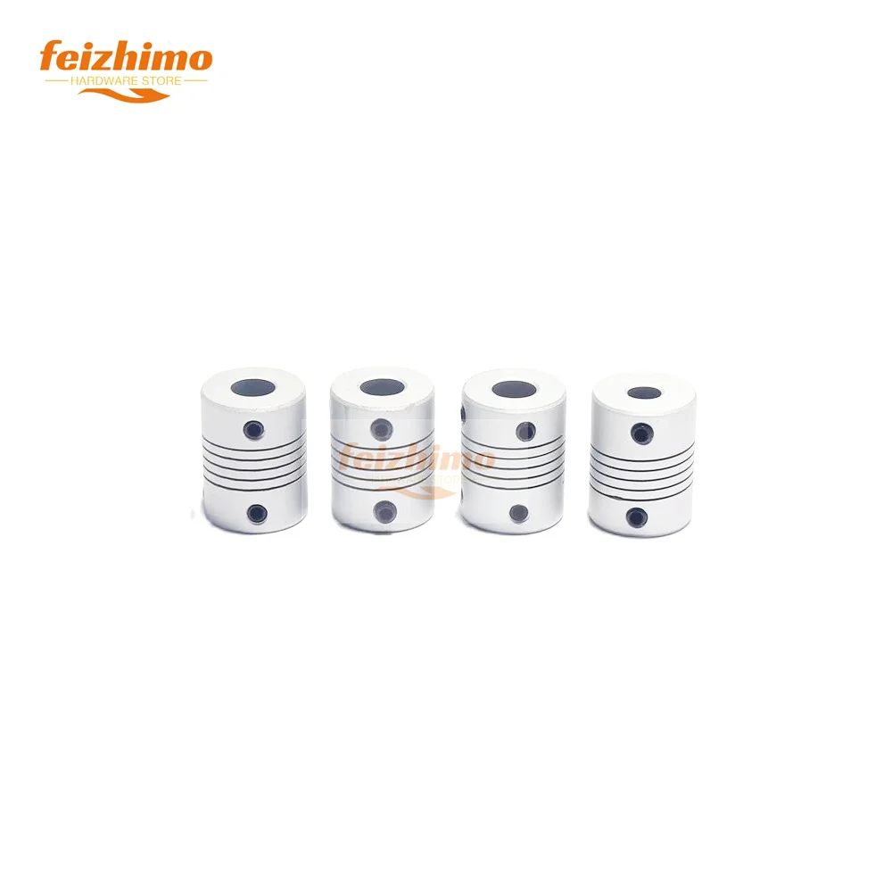 FeiM RS Coupling Aluminum Alloy Corrugated Pipe Fixed Screw Aluminum Alloy Top Wire Winding Elastic Motor Screw Coupling D30 L40