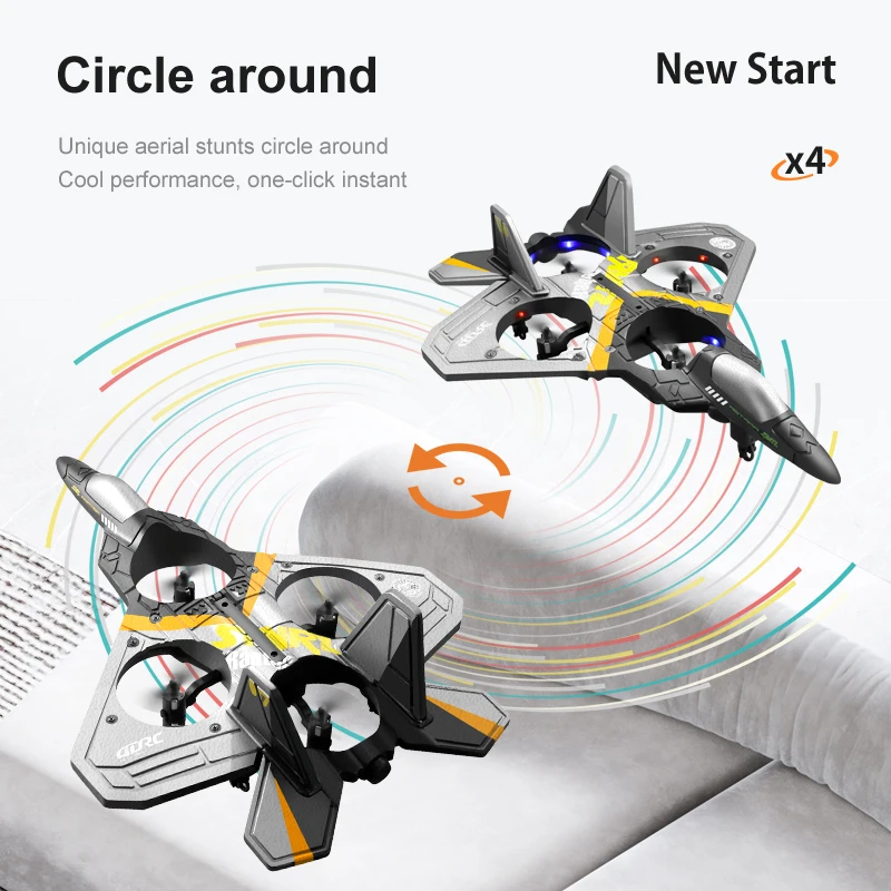 Hot Sells Four-rotor Drone V17 RC Remote Control Airplane 2.4G Fighter Hobby Plane Glider EPP Foam RC Drone Kid Birthday Gift