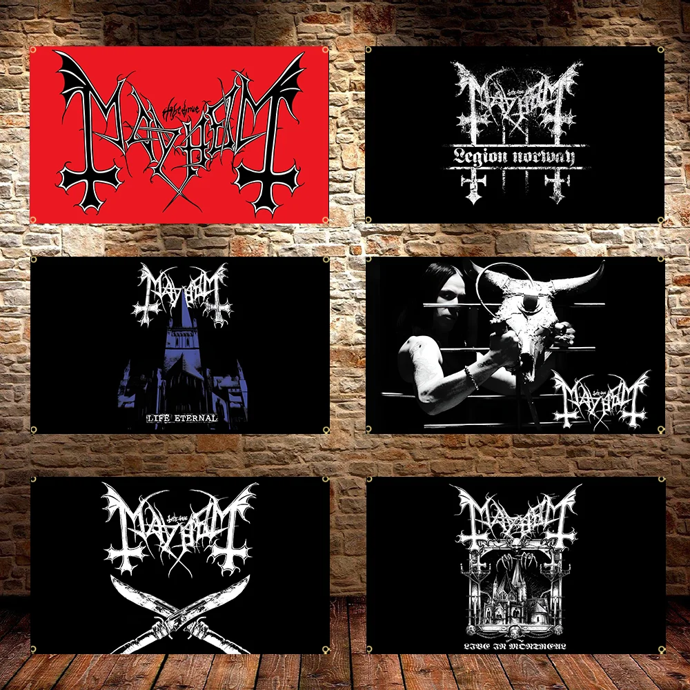 3x5fts DIY Norway Black Metal Band Flags Death Art Applicable To Polyester Printed Home Or Outdoor Decoration Flag
