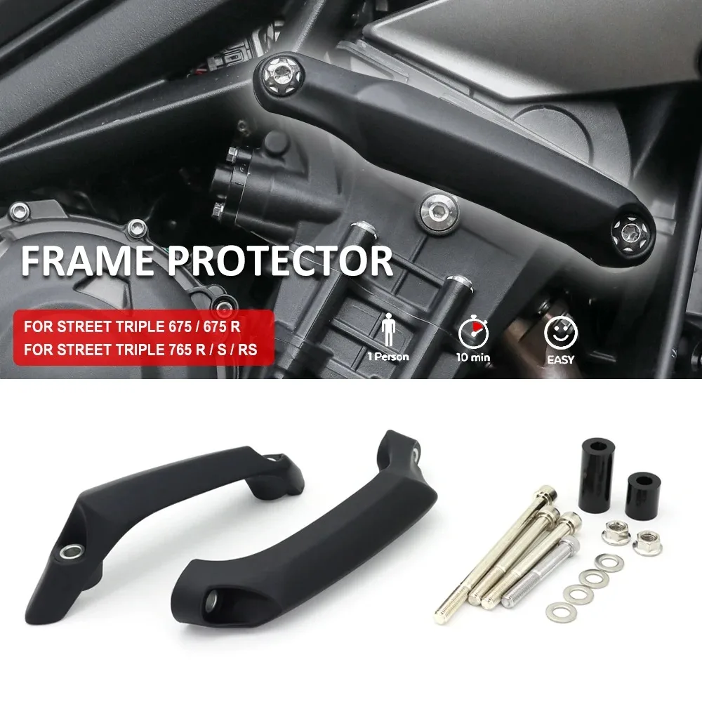 

New Motorcycle Engine Guard Frame Slider Crash Bar Falling Protector For Street Triple 675 675R 765 RS R S 765RS 765R 765S