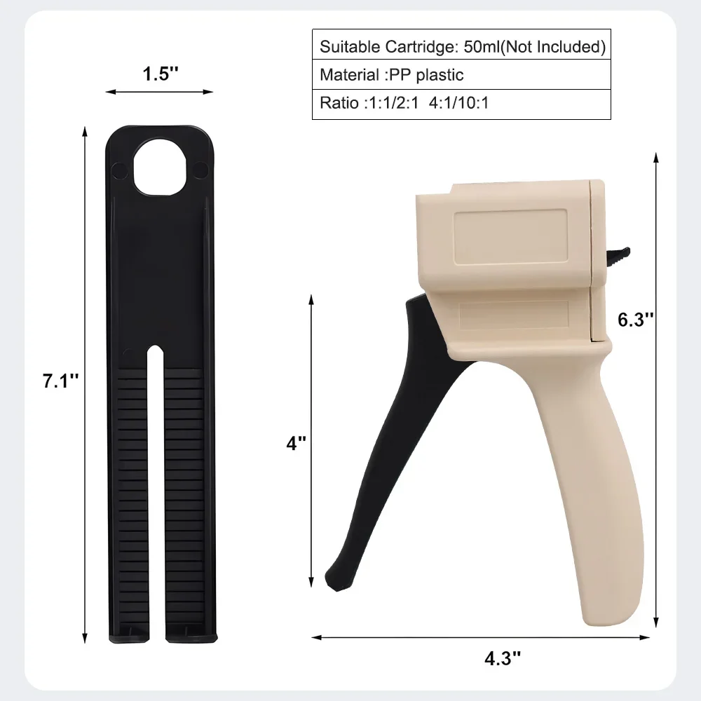 Miscelazione dell\'impressione dentale Erogazione 4:1/10:1 Pistola erogatrice in gomma siliconica Pistola erogatrice universale Strumenti per dentisti