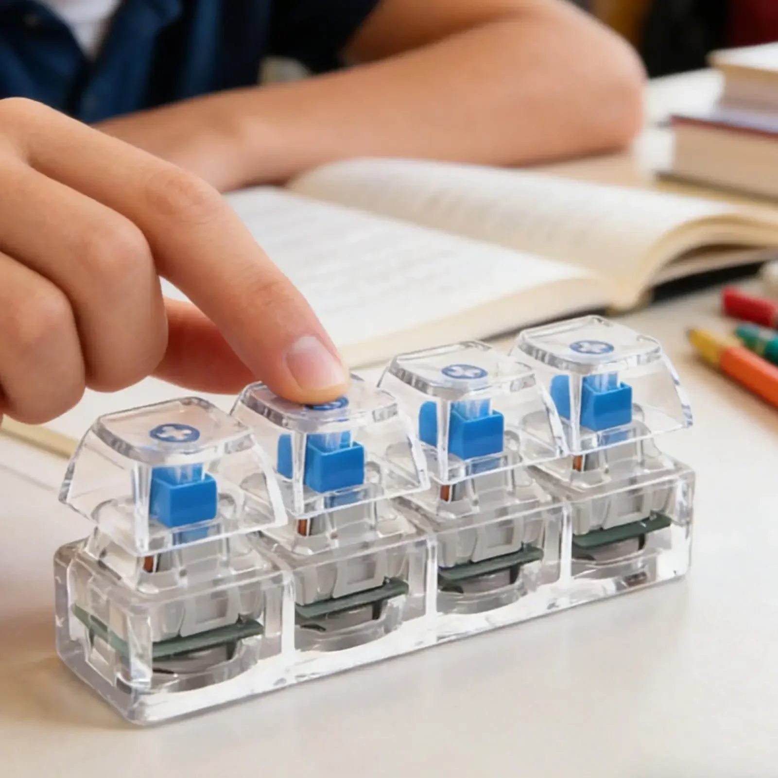 RGB-Tastatur-Klicker: Sensorisches Stressabbau-Spielzeug mit Tastaturgeräuschen für Zuhause, Klassenzimmer, Versammlungen, Schule, Innenbereich und Reisen