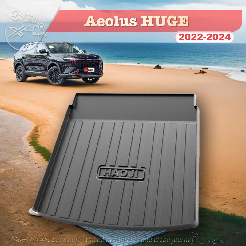 

For Dongfeng Aeolus HUGE 2022-2024 TPE Custom Fit Car Trunk Mat All Season Black Cargo Mat 3D Shaped Laser Measured Trunk Liners