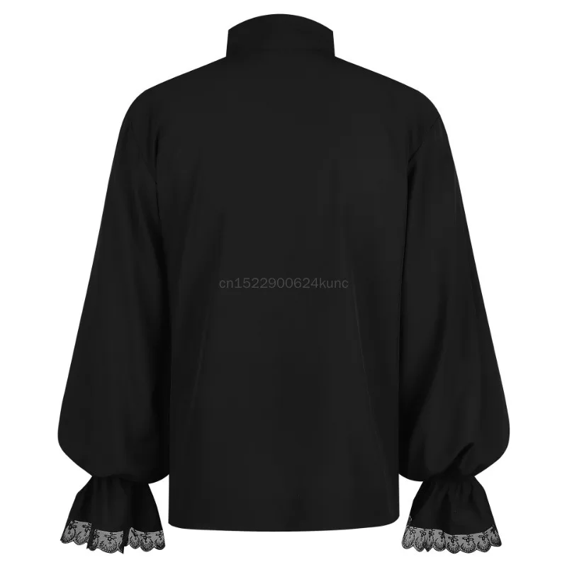 New Men Gothic Medieval Renaissance Costume Victorian Steampunk Ruffle Shirt Pants Men Halloween Pirate Vampire Cosplay Costume - view 3