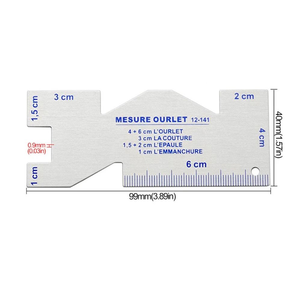 Measuring Tool Measuring Gauge Metal Quilting Tailor Ruler Template Sewing Ultrathin Design Easy Storage For Measuring