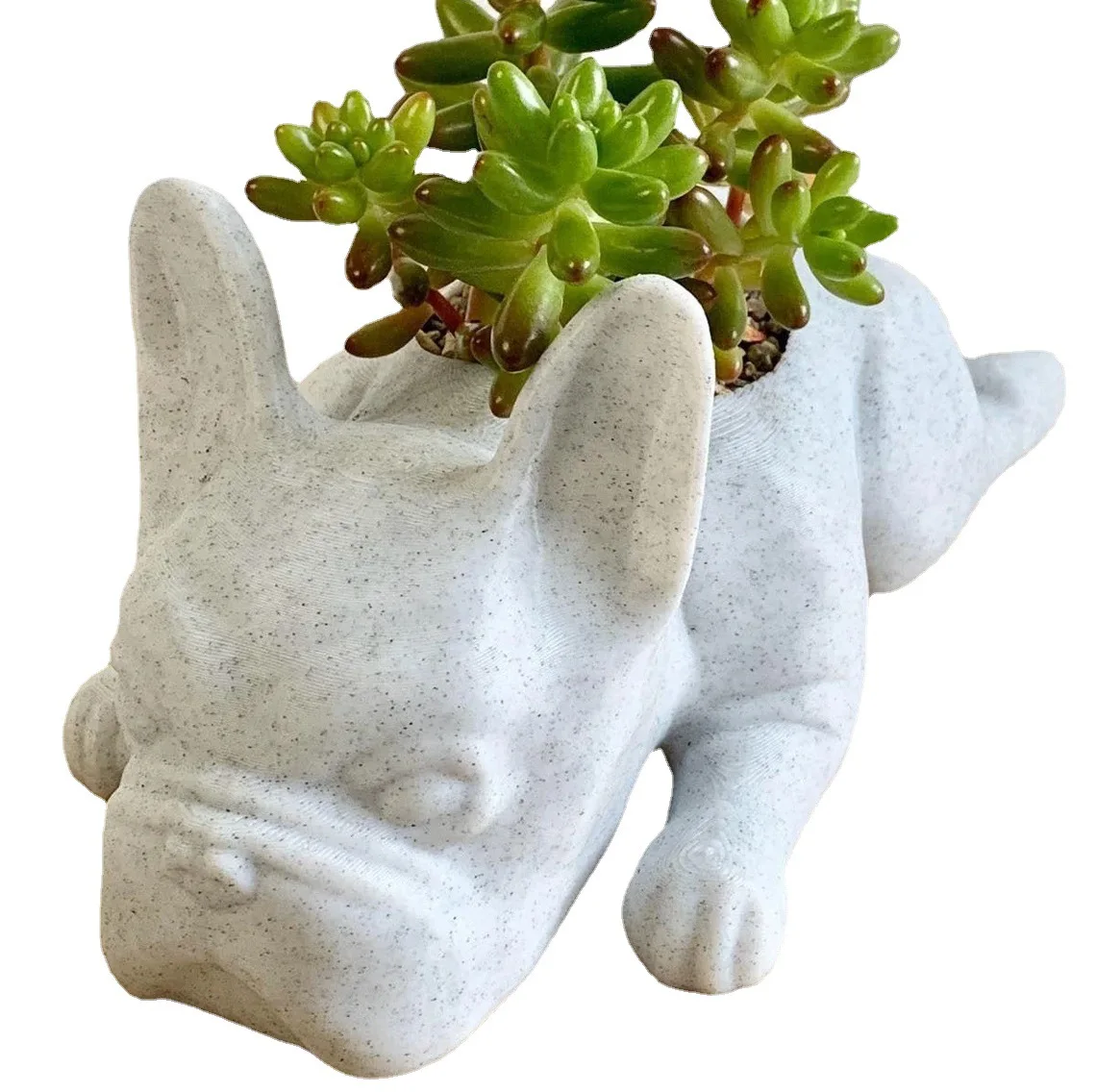 The Puppy Statue Planter Resin French Bulldog Succulent Planters Flower Dog Pot Office Desktop Garden Houseplants Decor 1pcs