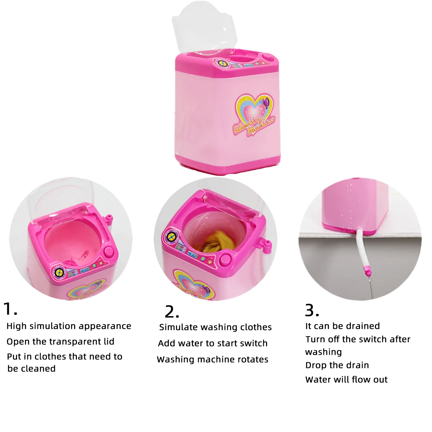 Washing Machine Toy Mini Electric Makeup Brush Cleaner Automatic Cleaning Washing Machine Play Home Toy Washing Machine