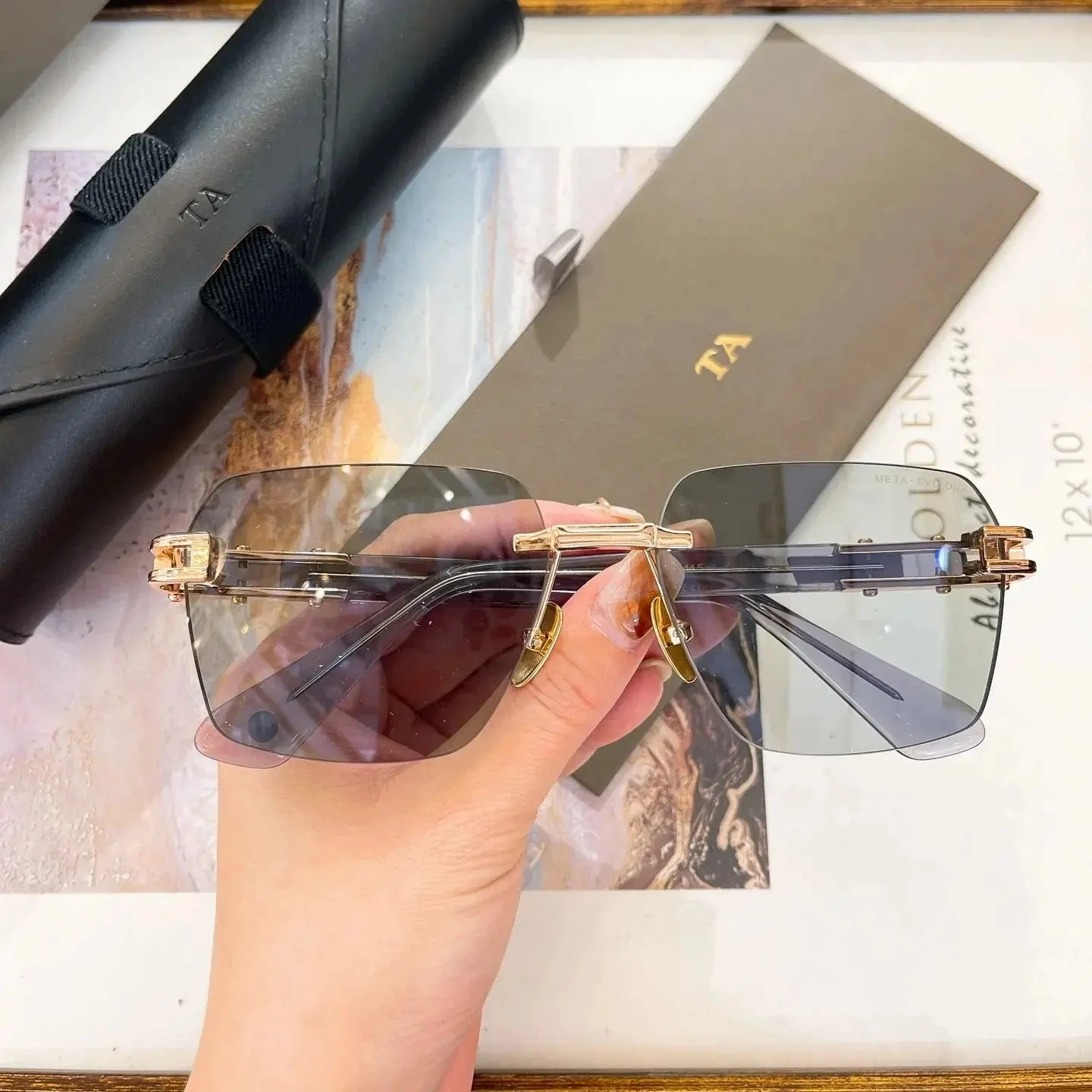 

Authentic For DIYTA DT META-EVO ONE DTS147 Classic Men Women Sun Glasses UV400 Polarized Boundless Male Couple Eyewear With Box