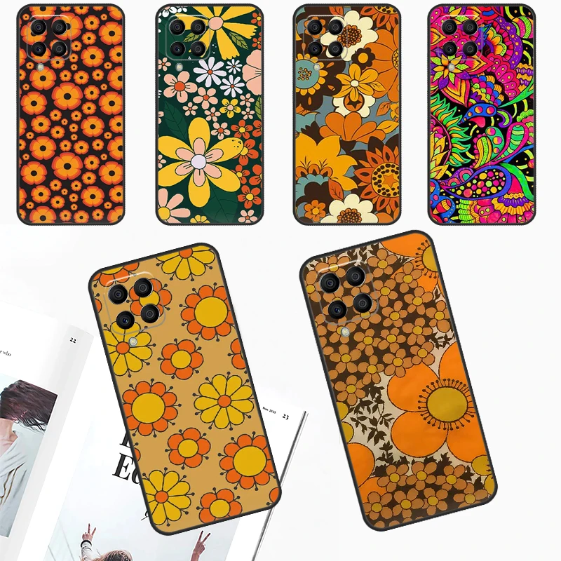 70s hippie  Psychedelic floral flowers Case For Samsung Galaxy M31 M51 M21 M30s M20 M14 M34 M54 M12 M32 M52 M13 M23 M33 M53 M55