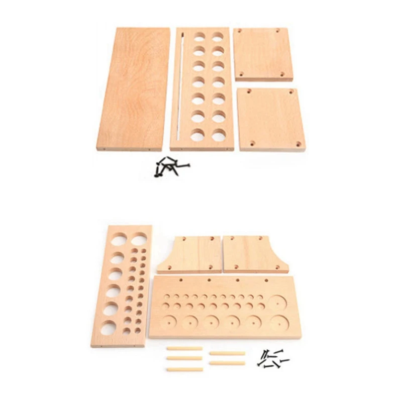 DIY 가죽 도구 랙 가죽 아트 인쇄 왁스 라인 보관함, 견고한 목재 도구 보관함-B 내구성, 쉬운 설치