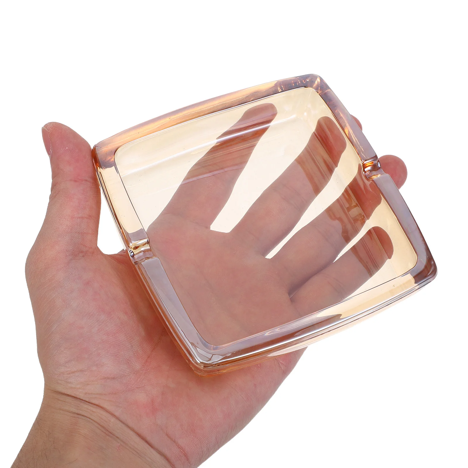 

4 Inch Cigar Ashtray Amber Decor Cigarette Glass Cool Ashtrays Smoking for 4x4 Square