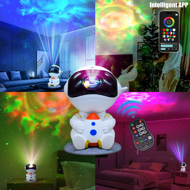 

DJ Disco Party APP Starry Sky Projection Galaxy Astronaut Light Green Laser Night Dreamy Gift Christmas Atmosphere Lamp F22