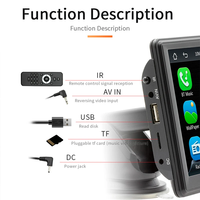 مشغل الوسائط المتعددة مع Apple CarPlay وAndroid Auto MP5 Player Radio Video Navigation Touch Screen لجميع المركبات #5