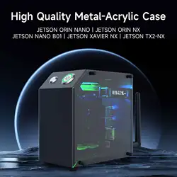 Jetson MINI NANO Protective Case DIY Electronic Box with OLED Cooling Fan Support Jetson NANO/Orin NANO/Orin NX/Xavier NX/TX2 NX