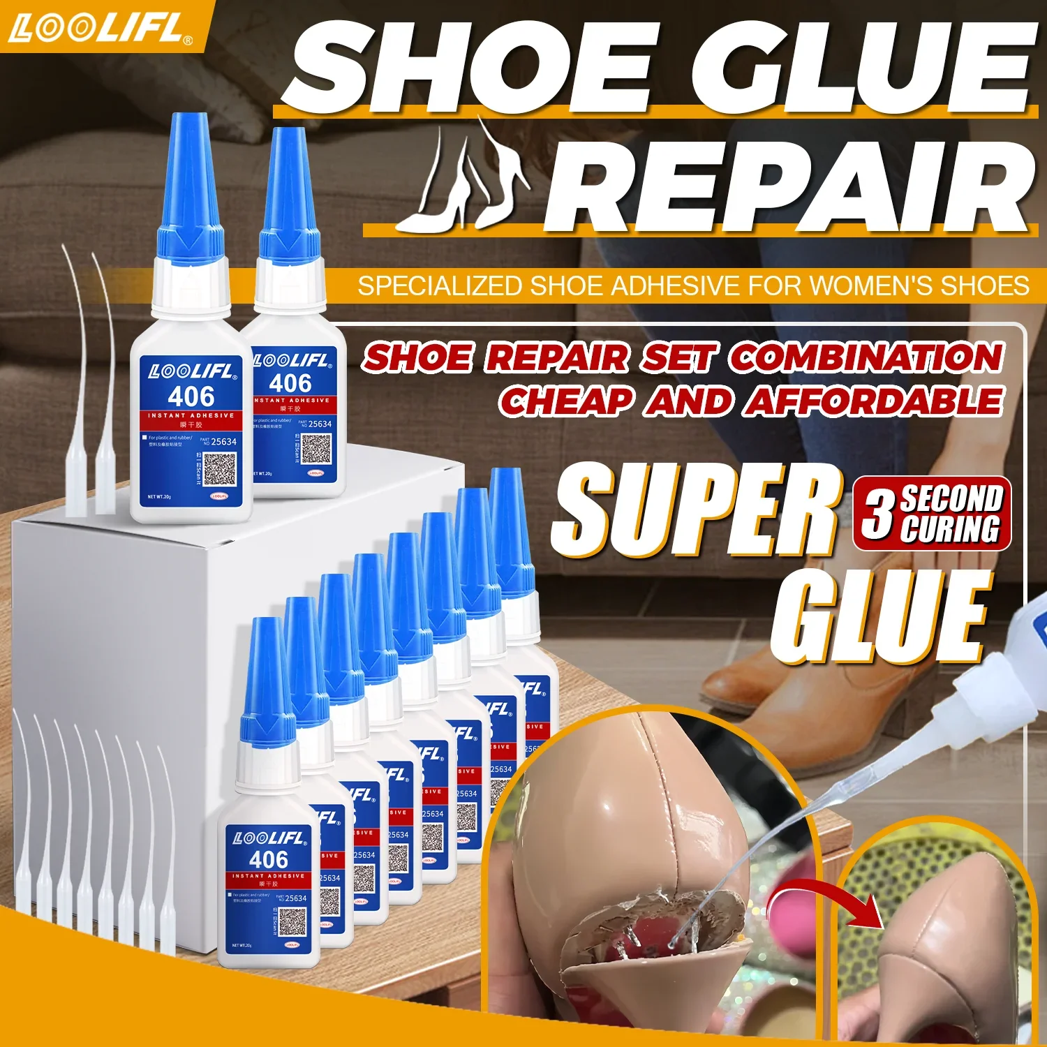 yZ[zLOOLIFL 0.7oz 406 Super Shoe GlueACEl̂߂̏uԐڒ܁AׂĂ̌CĈ߂̏uԐڒ܁A͐ڒt̐ڒc[AfBXyT[B