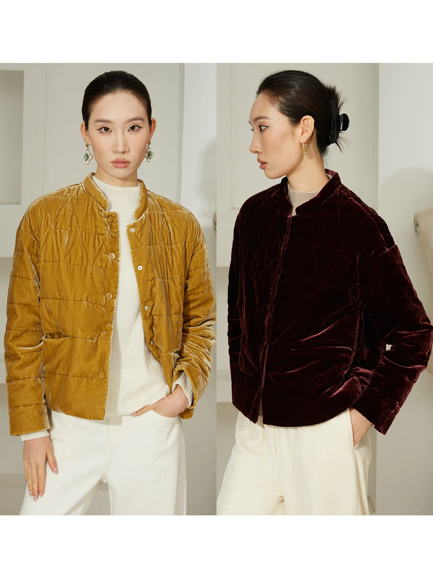 

Специальное предложение: Женская пуховая куртка из бархата с 90% белым гусиным пухом, воротником-стойкой, свободного кроя, теплая верхняя одежда в повседневном китайском стиле