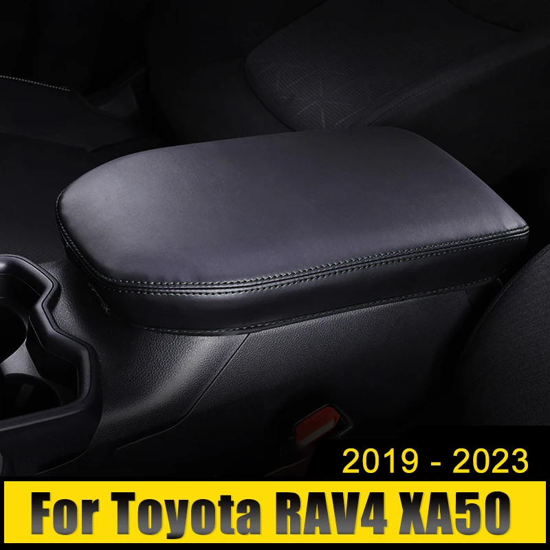 Car Central Container Armrest Box PU Leather Content Box Cover For Toyota RAV4 XA50 2019-2021 2022 2023 Protective Accessories