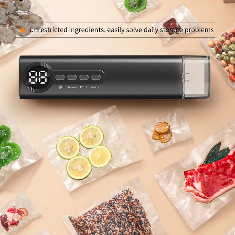 

Handheld Automatic Vacuum Sealer USB Charging Plastic Wireless Vacuum Sealing Machine with Strong Suction Compact
