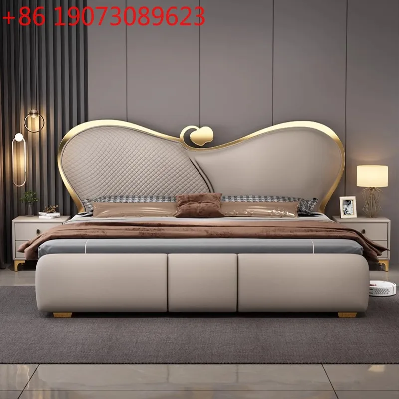 سرير قراءة الأميرة، تصميم جماليات آمنة وبسيطة، سرير زفاف كريمي