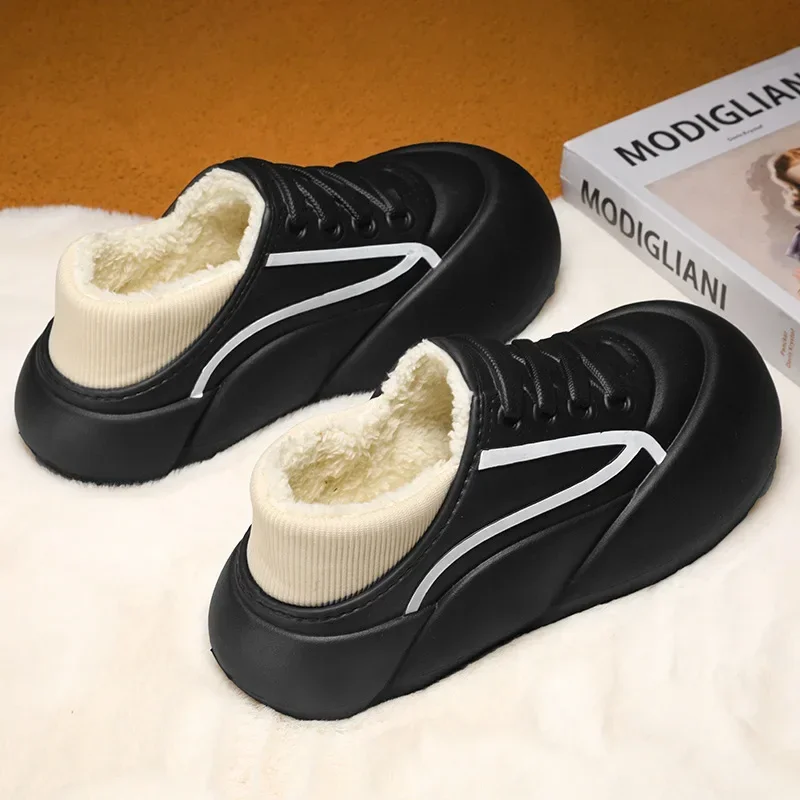 Warm Cotton Slippers Men's Indoor and Outdoor Wear Non-slip Cotton Shoes New Winter Plus Velvet Thick-soled Household Slippers