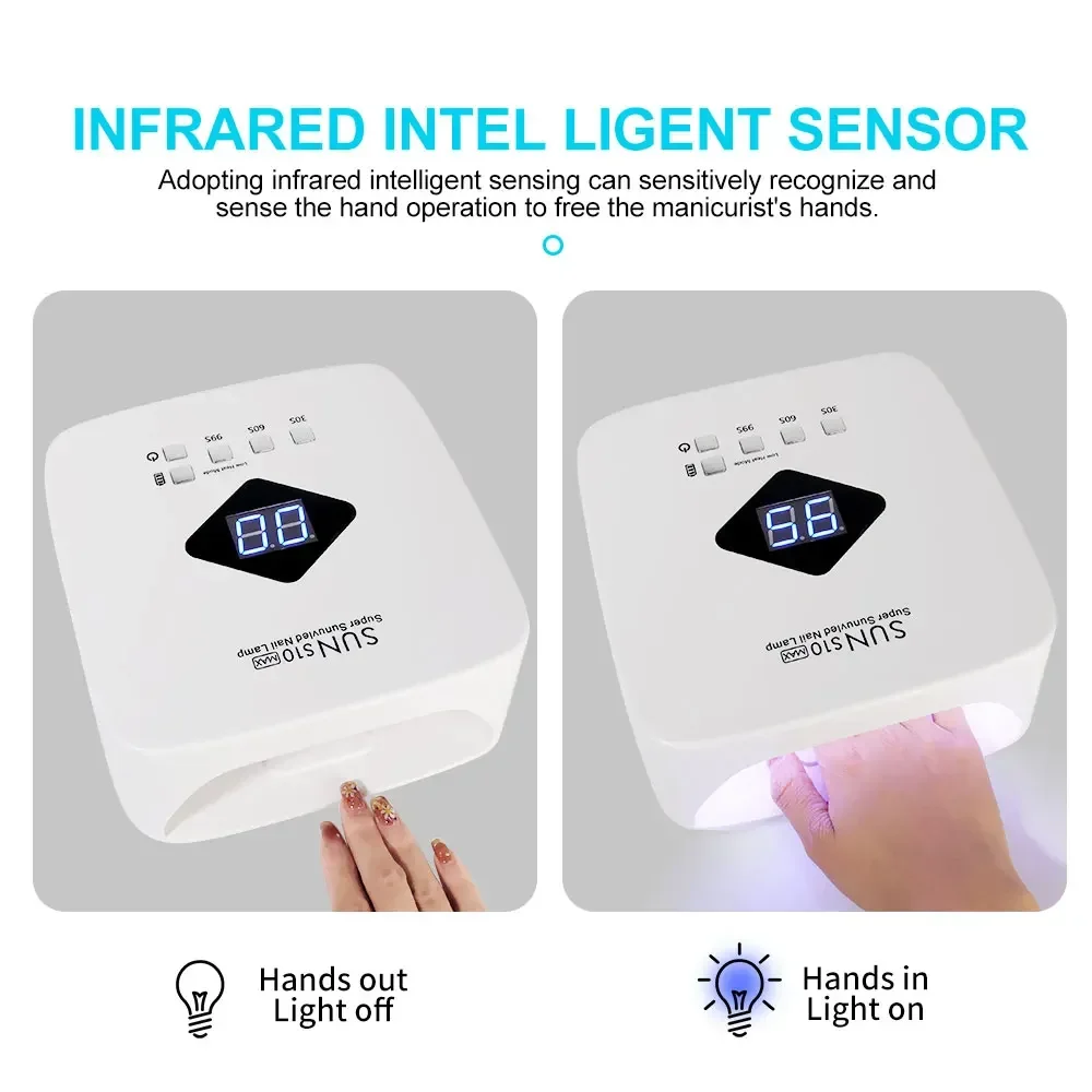 전문가용 충전식 UV LED 네일 램프 무선 UV 라이트 젤 네일 기계 탈착식 바닥 4단계 타이머 설정 네일 도구